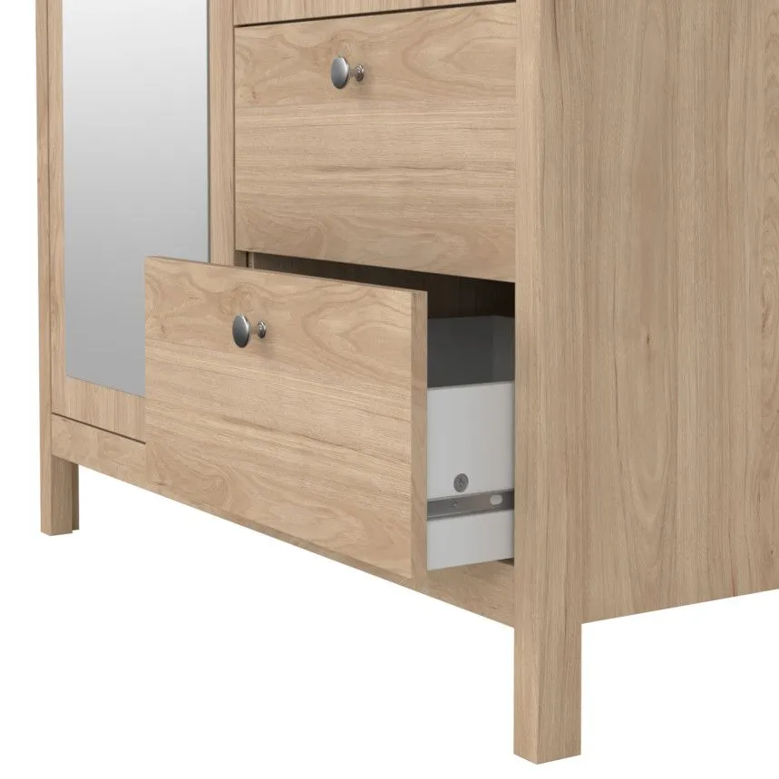 Riidekapp+peegel Madrid 2u2s hickory