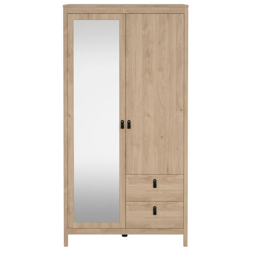 Riidekapp+peegel Madrid 2u2s hickory