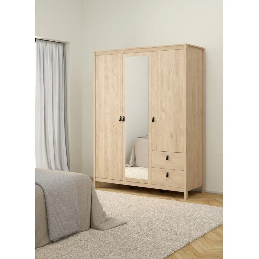 Riidekapp Madrid peegliga 3u2s hickory