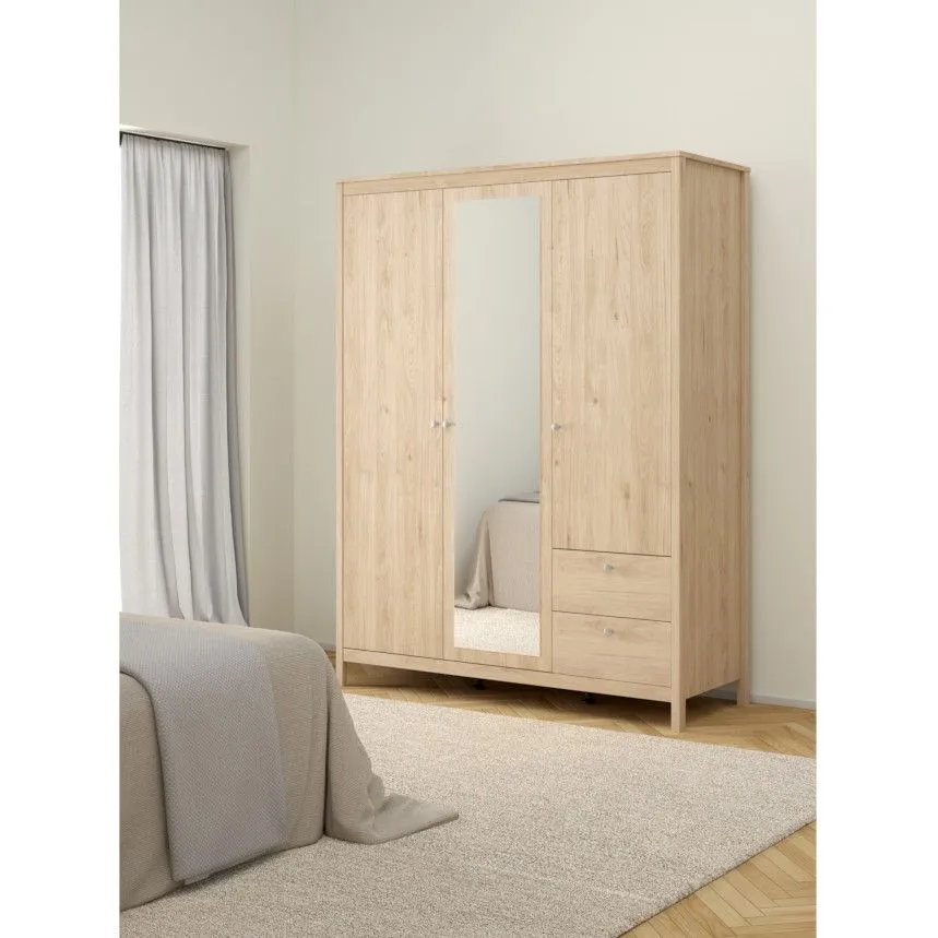 Riidekapp Madrid peegliga 3u2s hickory