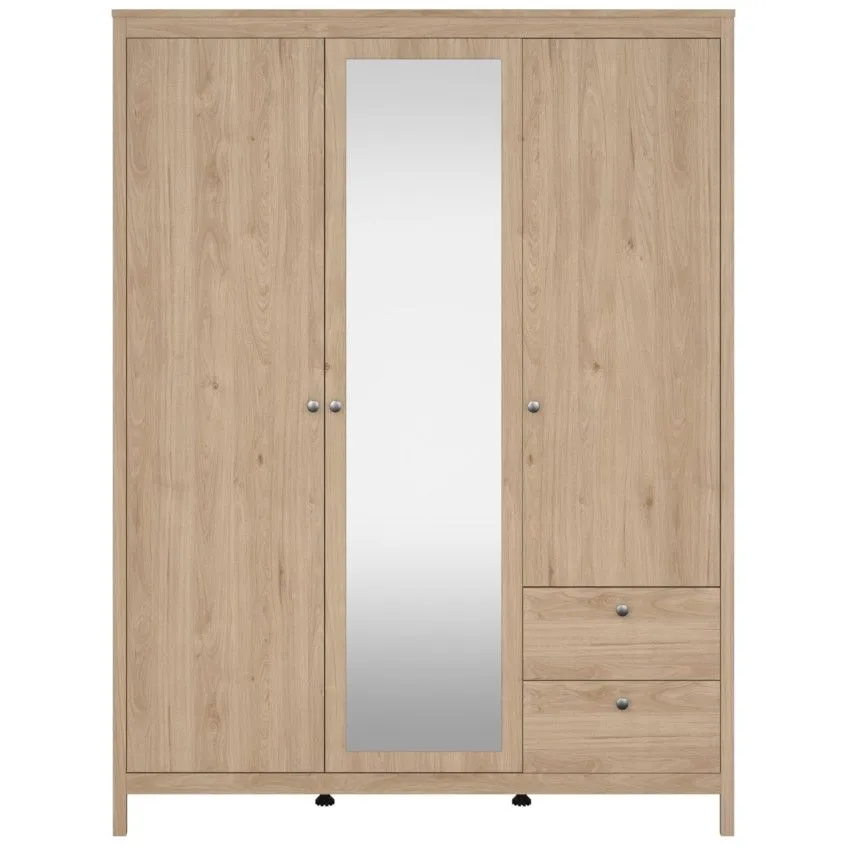 Riidekapp Madrid peegliga 3u2s hickory