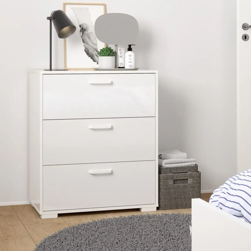 Kummut Sofia 3s valge kõrgläige