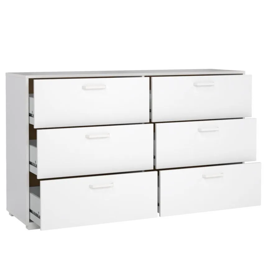 Kummut Sofia 3+3s valge kõrgläige