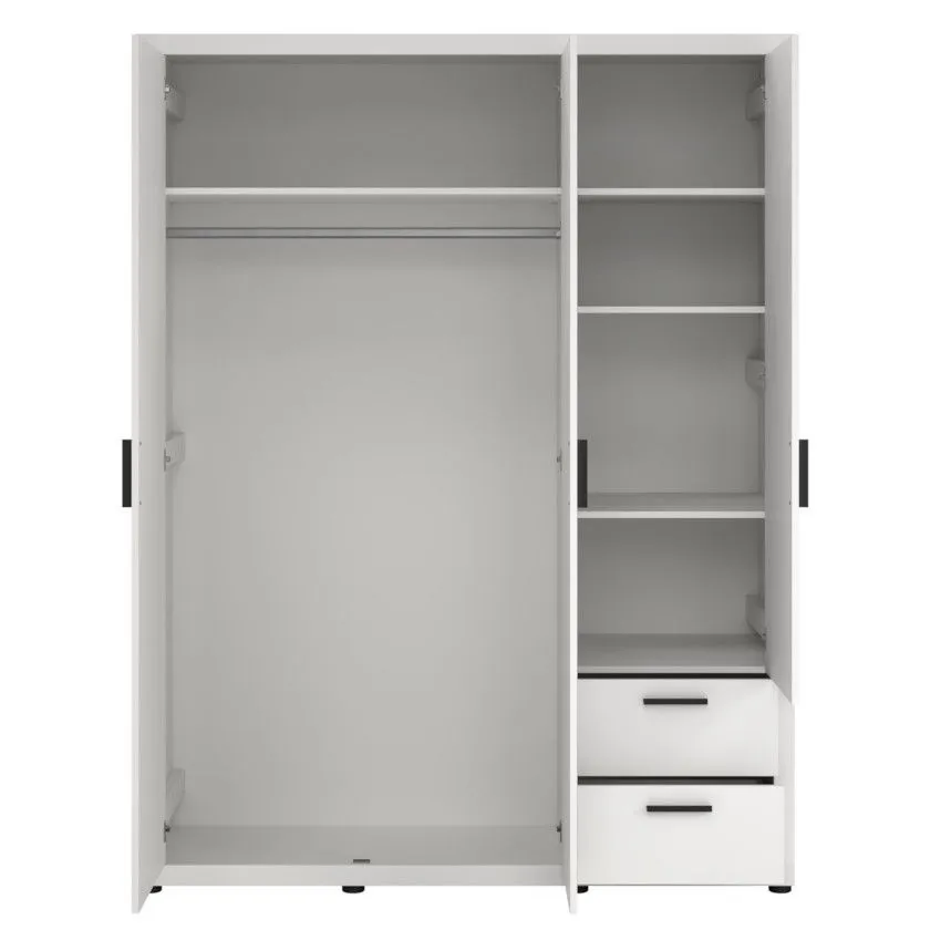 Riidekapp+peegel Mira 3u valge