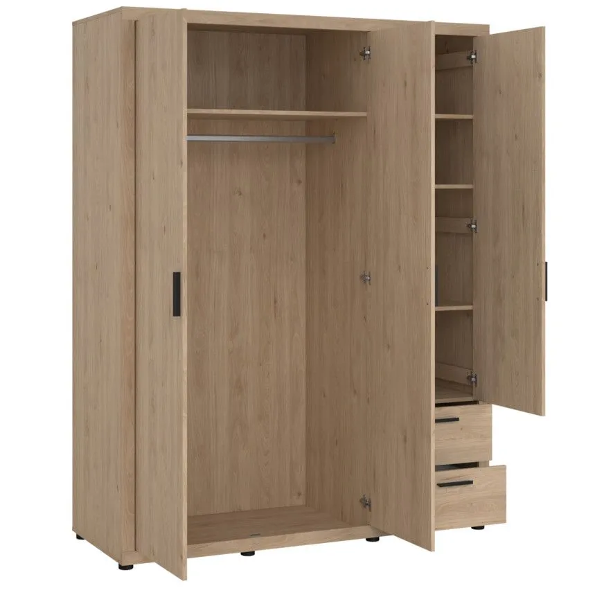 Riidekapp+peegel Mira 3u hickory