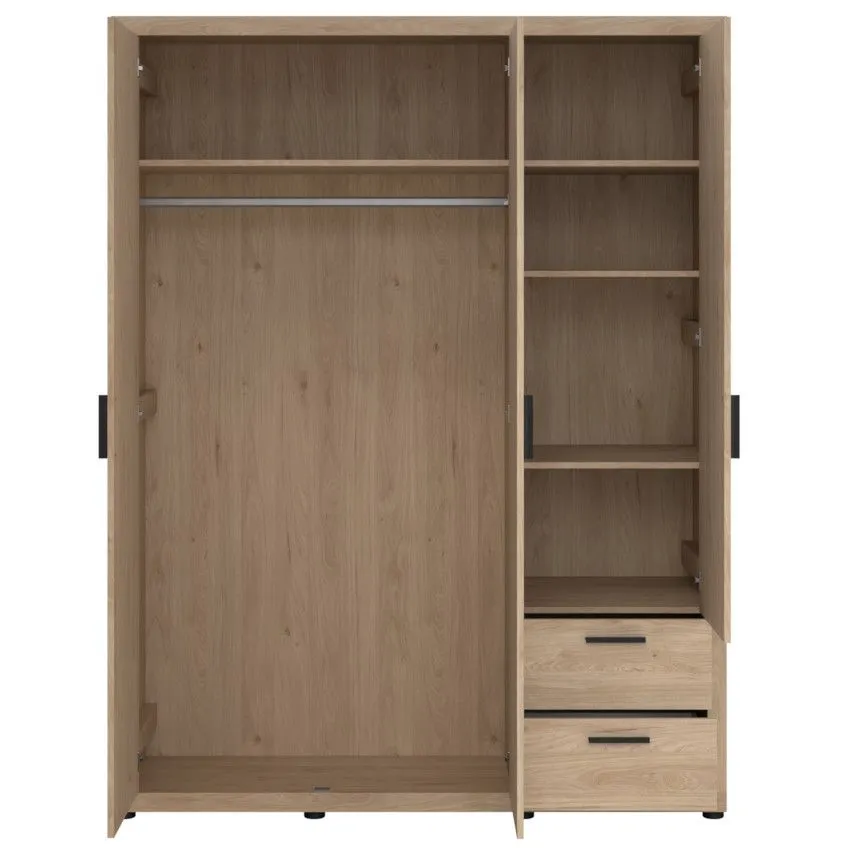 Riidekapp+peegel Mira 3u hickory