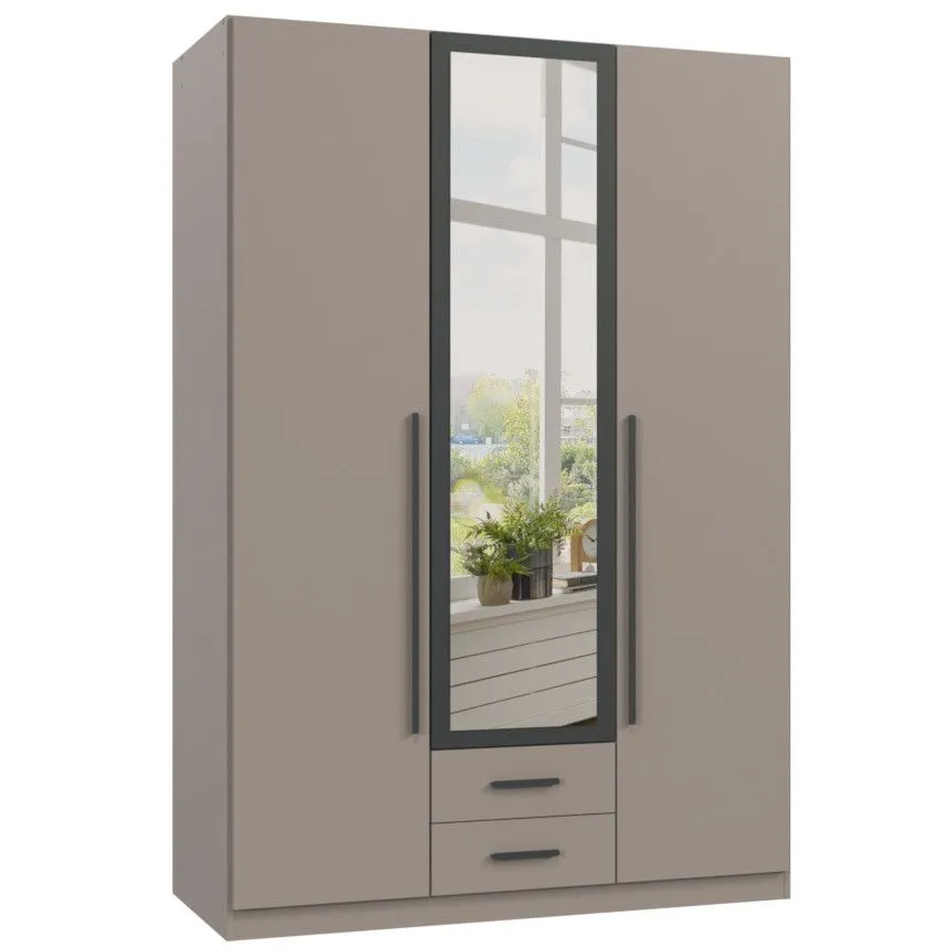 Riidekapp+peegel Marburg 2u2s sahara/grafiit