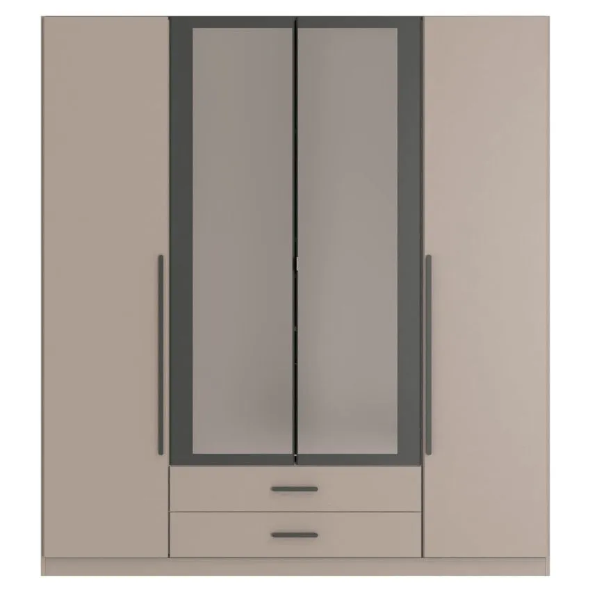 Riidekapp+peegel Marburg 2u2s sahara/grafiit