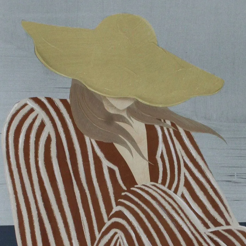 Seinapilt Plaque Lady 60x90 pruun