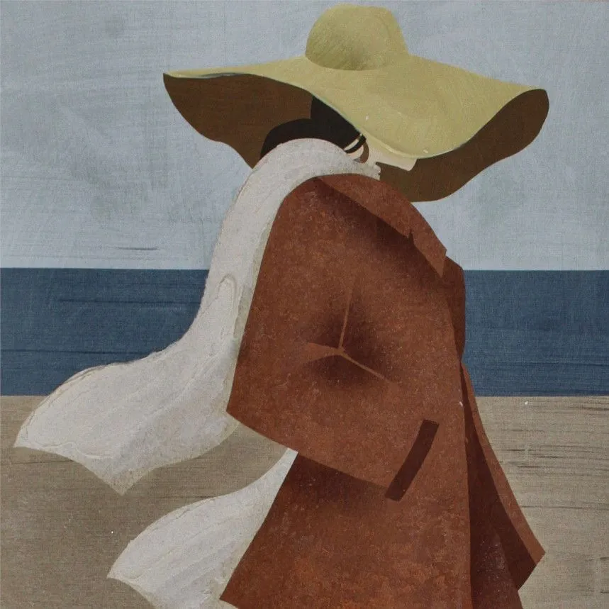 Seinapilt Plaque Lady 60x90 pruun