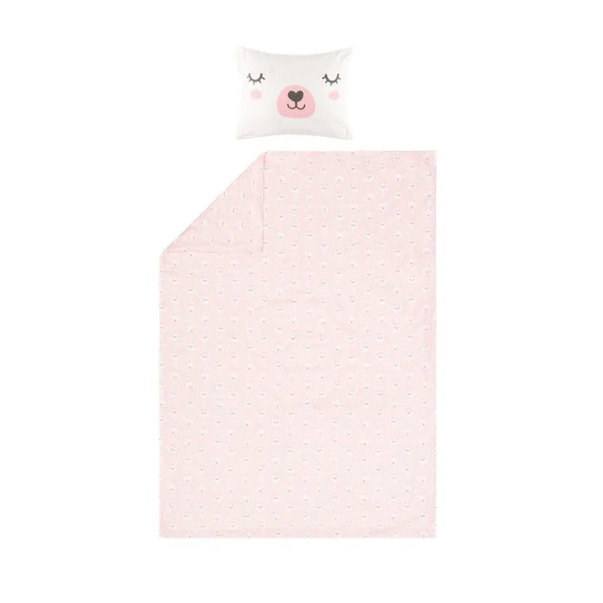 Voodipesukomplekt Bunny 150x210/50x60 roosa