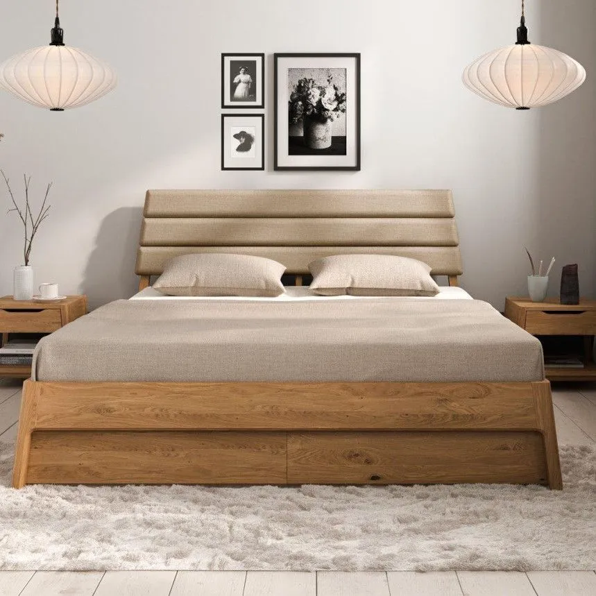 Voodi Rhett-Tw 120x200 õlitatud tamm/kangas