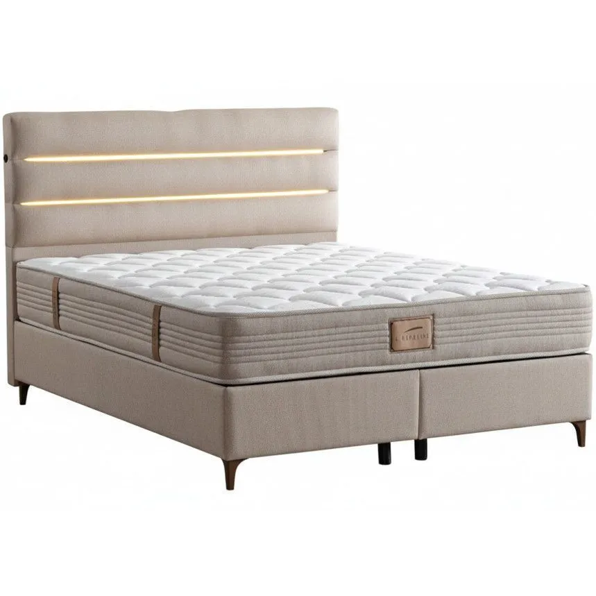 Kontinentaalvoodi Mattreda USB+valgustus 180x200 beež