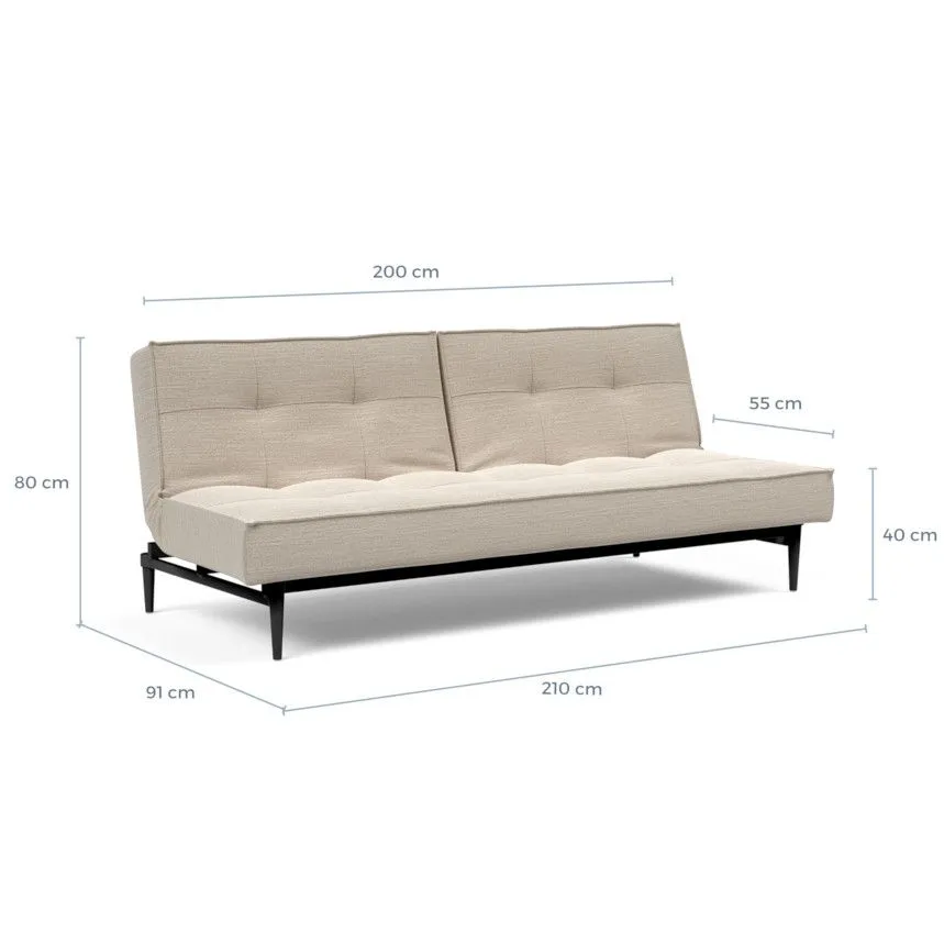 Innovation diivanvoodi Splitback styletto black 115 helebeež