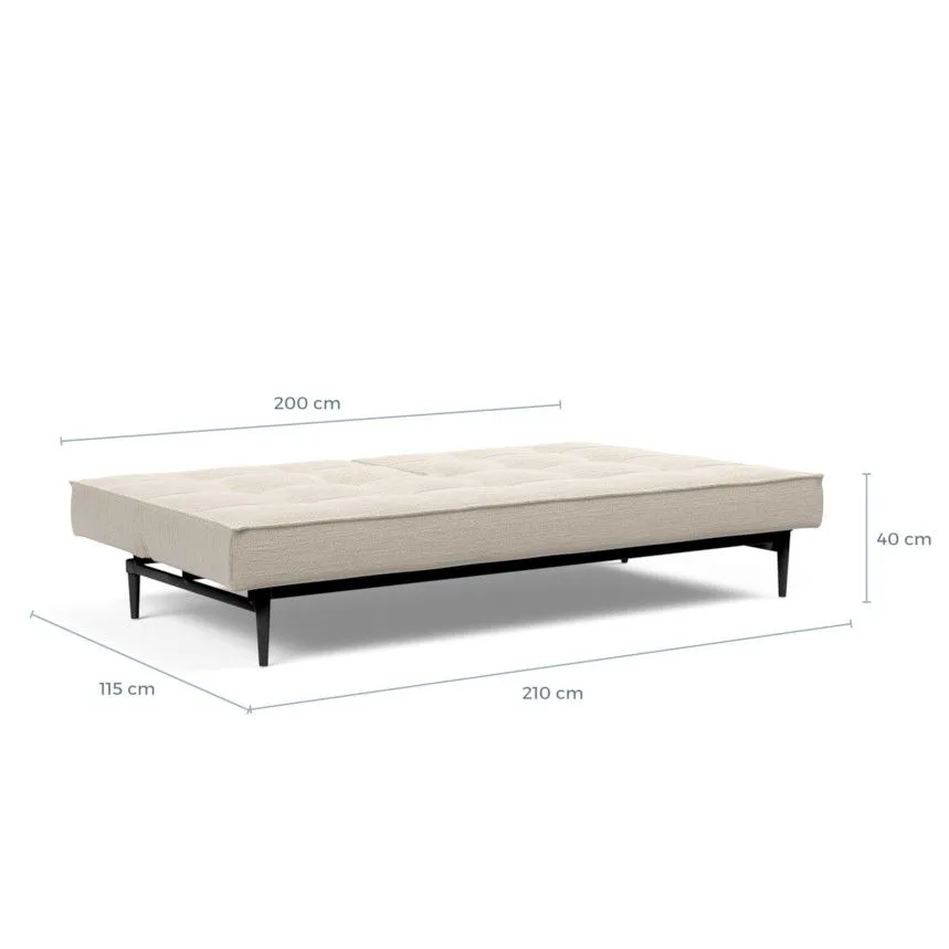 Innovation diivanvoodi Splitback styletto black 115 helebeež