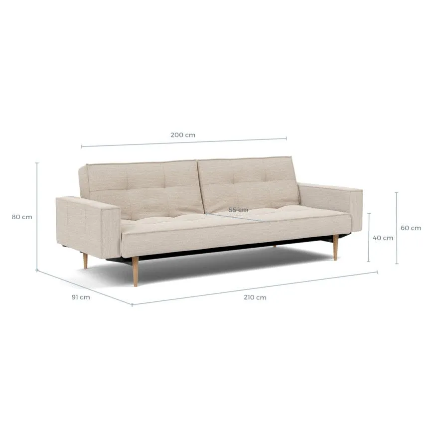 Innovation diivanvoodi Splitback styletto 115 helebeež