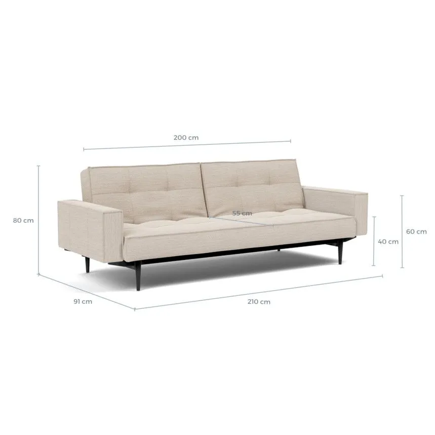 Innovation diivanvoodi Splitback styletto black 115 helebeež