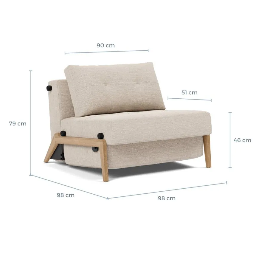 Innovation tugitoolvoodi Cubed tamm 90 helepruun