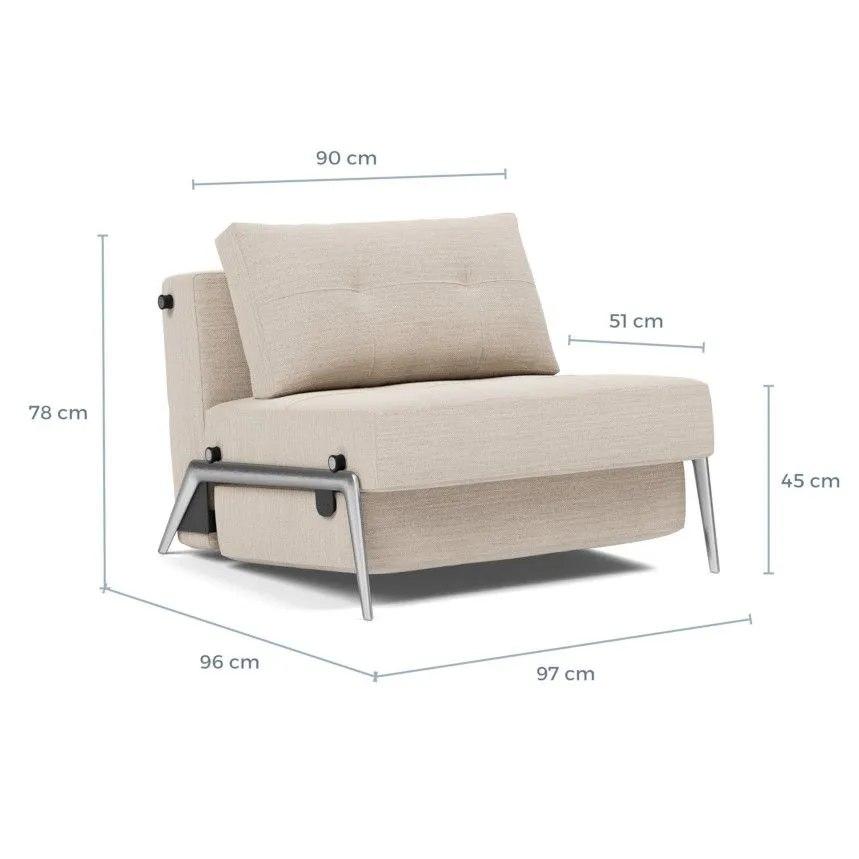 Innovation tugitoolvoodi Cubed alumiinium 90 helepruun