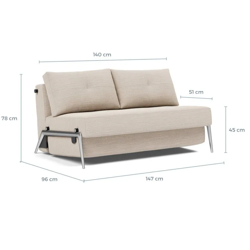 Innovation diivanvoodi Cubed alumiinium 140 helepruun