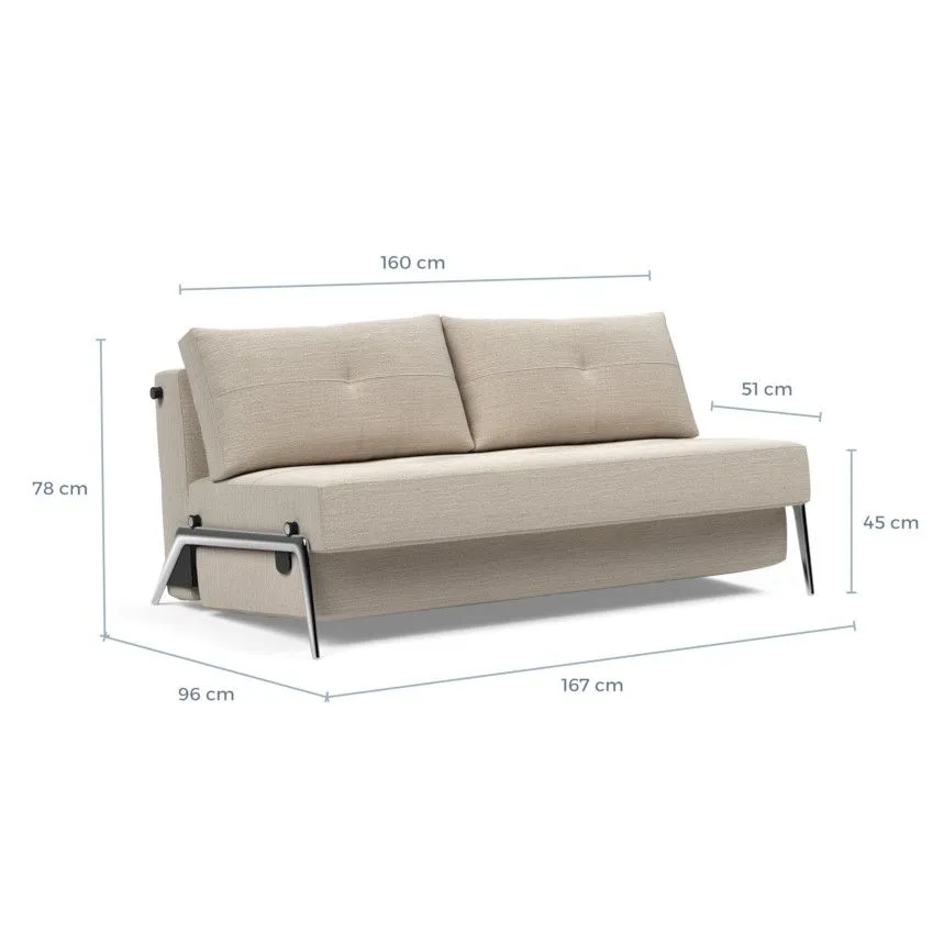 Innovation diivanvoodi Cubed alumiinium 160 helepruun