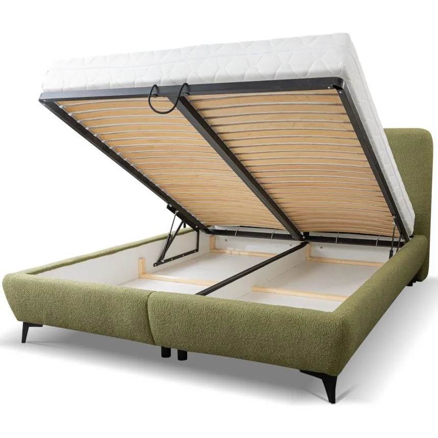 Pesukastiga voodi Elena 180x200 roheline