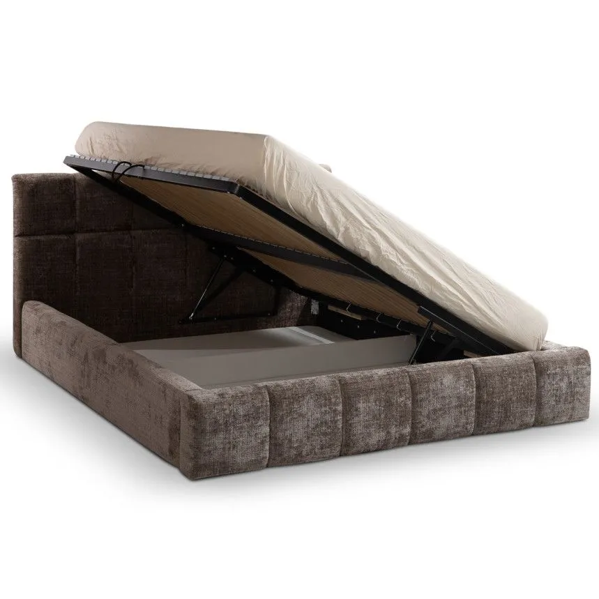 Pesukastiga voodi Dice 140x200 taupe