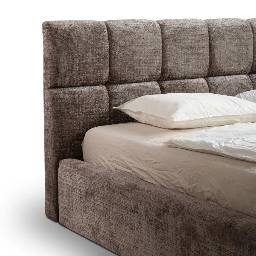 Pesukastiga voodi Dice 140x200 taupe