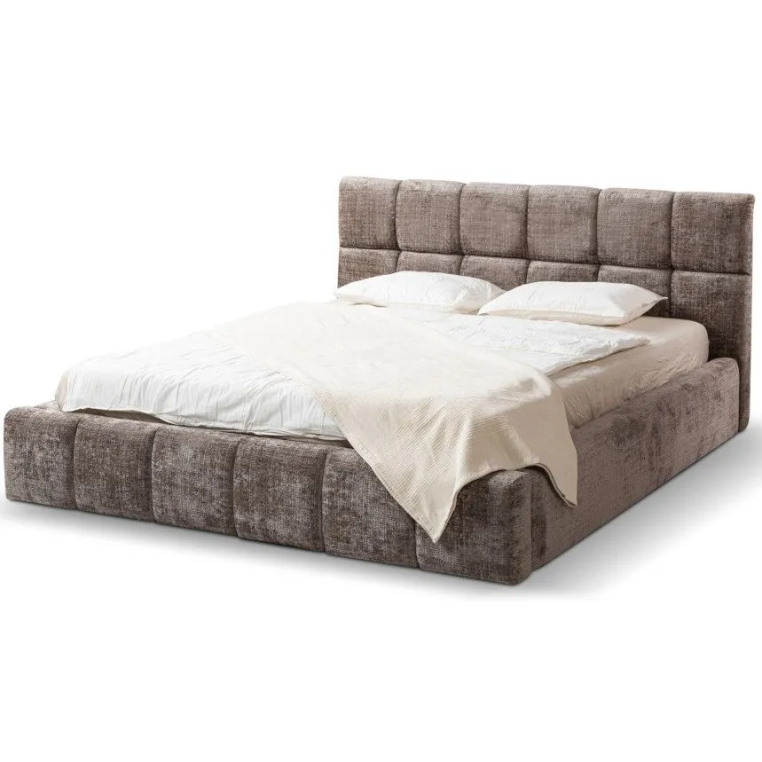 Pesukastiga voodi Dice 140x200 taupe