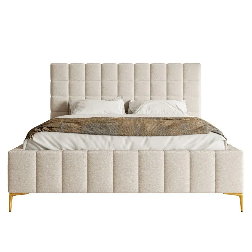 Pesukastiga voodi Grid 180x200 helebeež