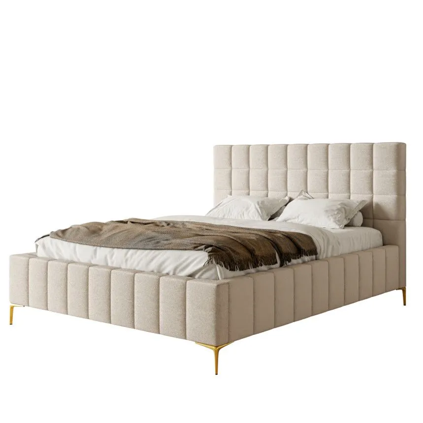 Pesukastiga voodi Grid 180x200 helebeež