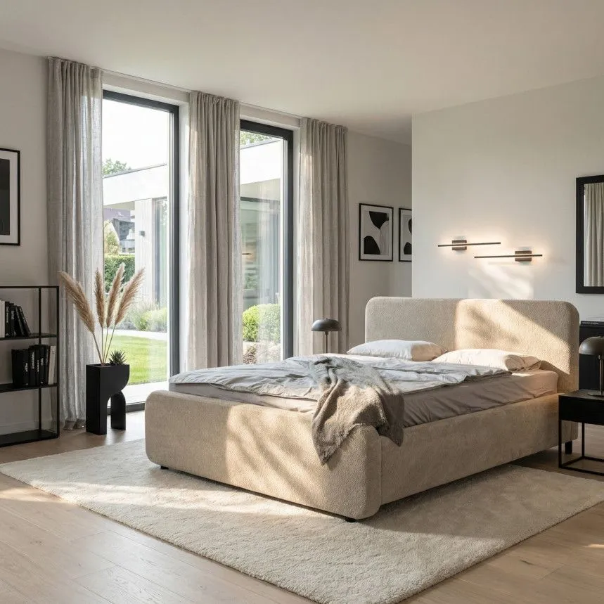 Pesukastiga voodi Hogan 180x200 beež