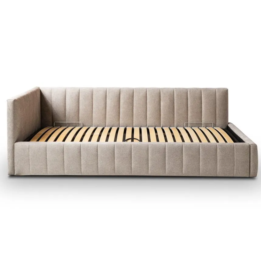 Pesukastiga voodi Teddy 90x200 vasak beež