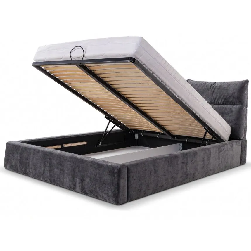 Pesukastiga voodi Malibu 140x200 tumehall