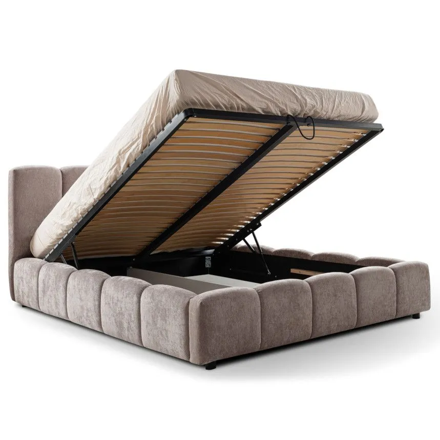 Pesukastiga voodi Nubia 180x200 taupe