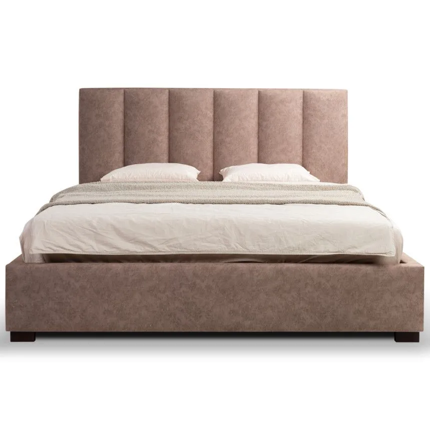 Pesukastiga voodi Hugo 140x200 helepruun