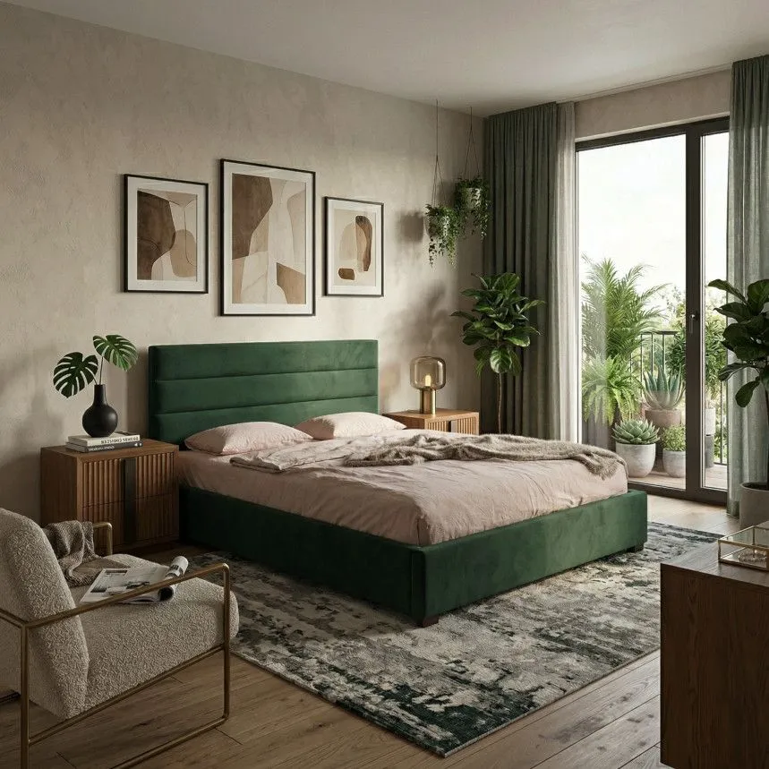 Pesukastiga voodi Verso 160x200 roheline