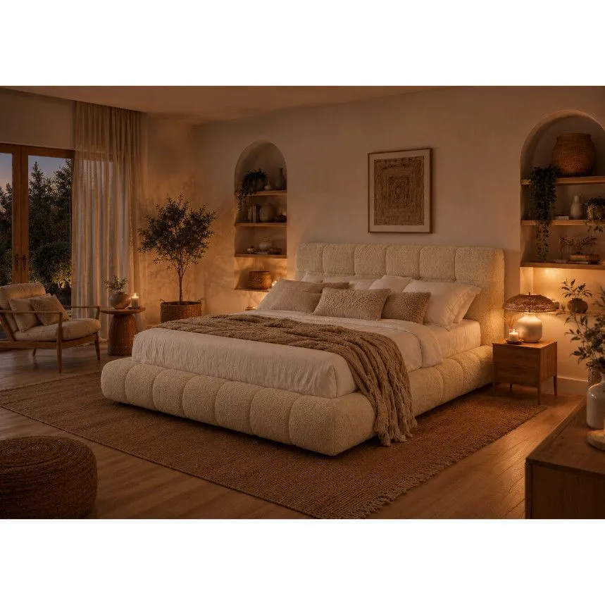 Pesukastiga voodi Charme 160x200 naturaalvalge