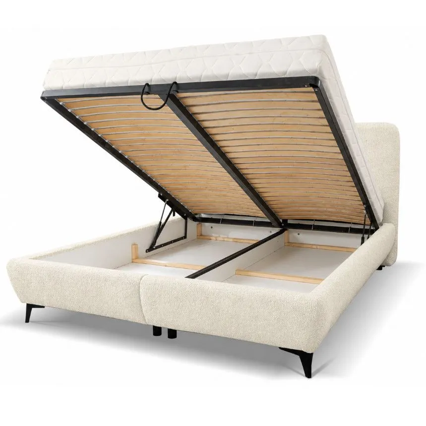 Pesukastiga voodi Elena 160x200 valge