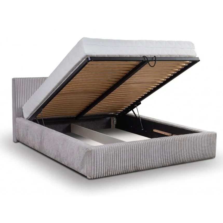 Pesukastiga voodi Farese 140x200 helehall