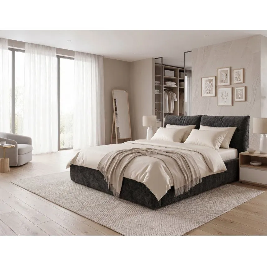 Pesukastiga voodi Malibu 160x200 antratsiit