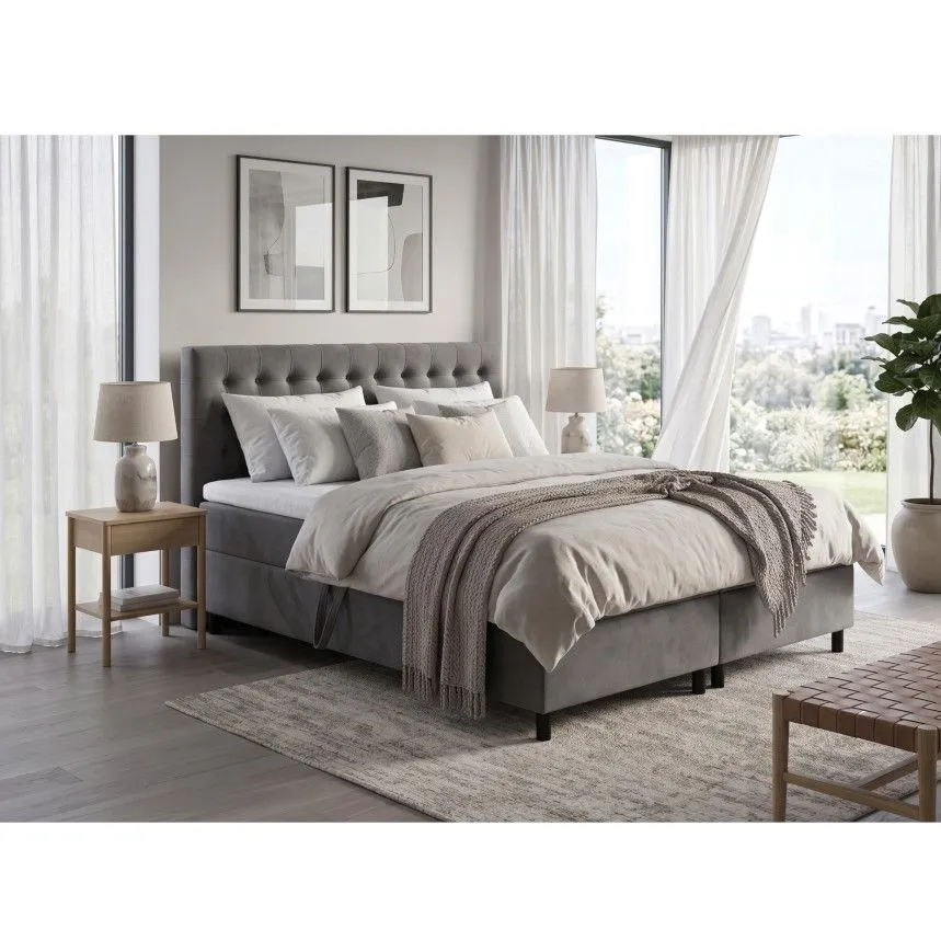 Kontinentaalvoodi Pilar 160x200 tumehall