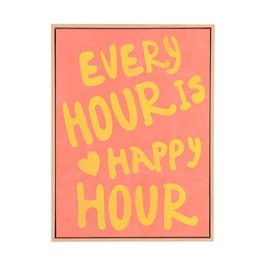 Seinapilt Happy 30x40 roosa