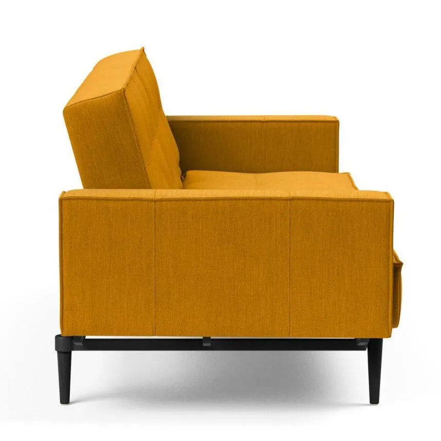 Innovation diivanvoodi käetugedega Styletto Splitback kollane