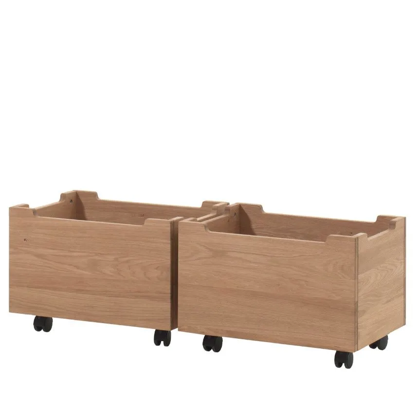 Vipack ratastega voodialused kastid Forrest 2tk õlitatud tamm