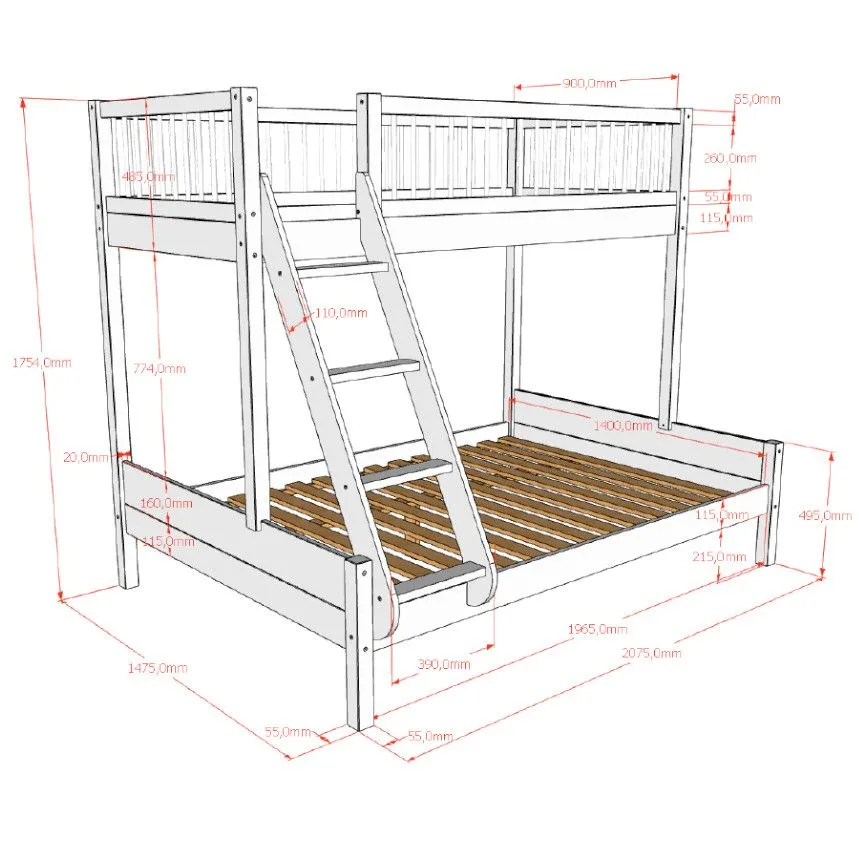 Vipack narivoodi Forrest 90x200+140x200 õlitatud tamm