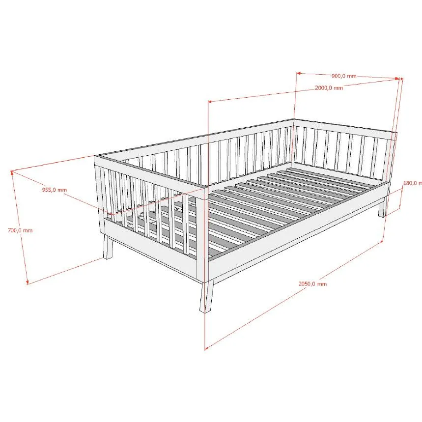 Vipack kaptenivoodi Sezane 90x200 savihall/pähkel