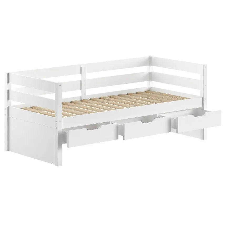 Vipack kaptenivoodi+3 sahtlit Margrit 90x200 valge