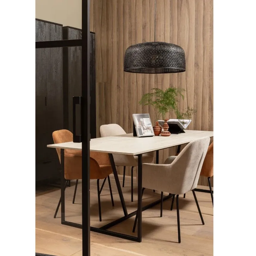 Söögilaud Silas 220x90 uduhall/must