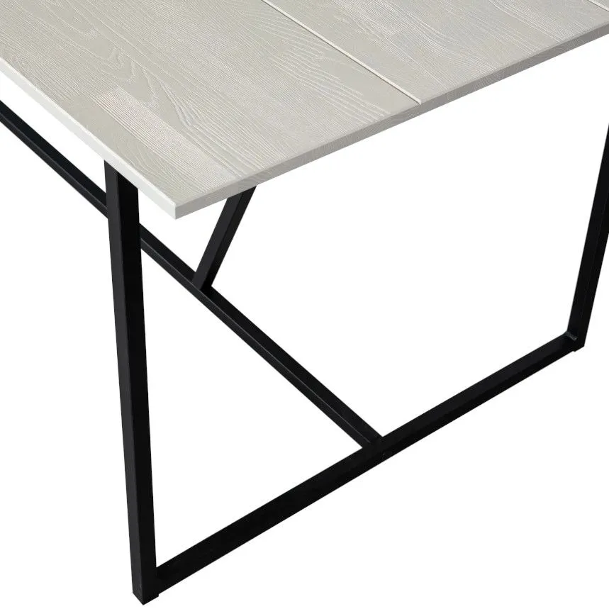 Söögilaud Silas 220x90 uduhall/must